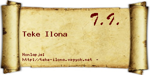 Teke Ilona névjegykártya